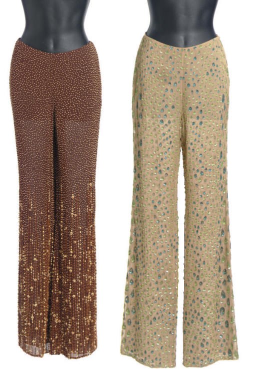 TWO PAIRS OF EVENING PANTS,