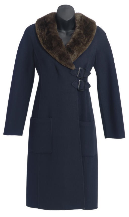 A VALENTINO MIDNIGHT BLUE CASHMERE COAT**,