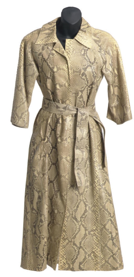 AN YVES SAINT LAURENT RIVE GAUCHE SNAKESKIN COAT**,