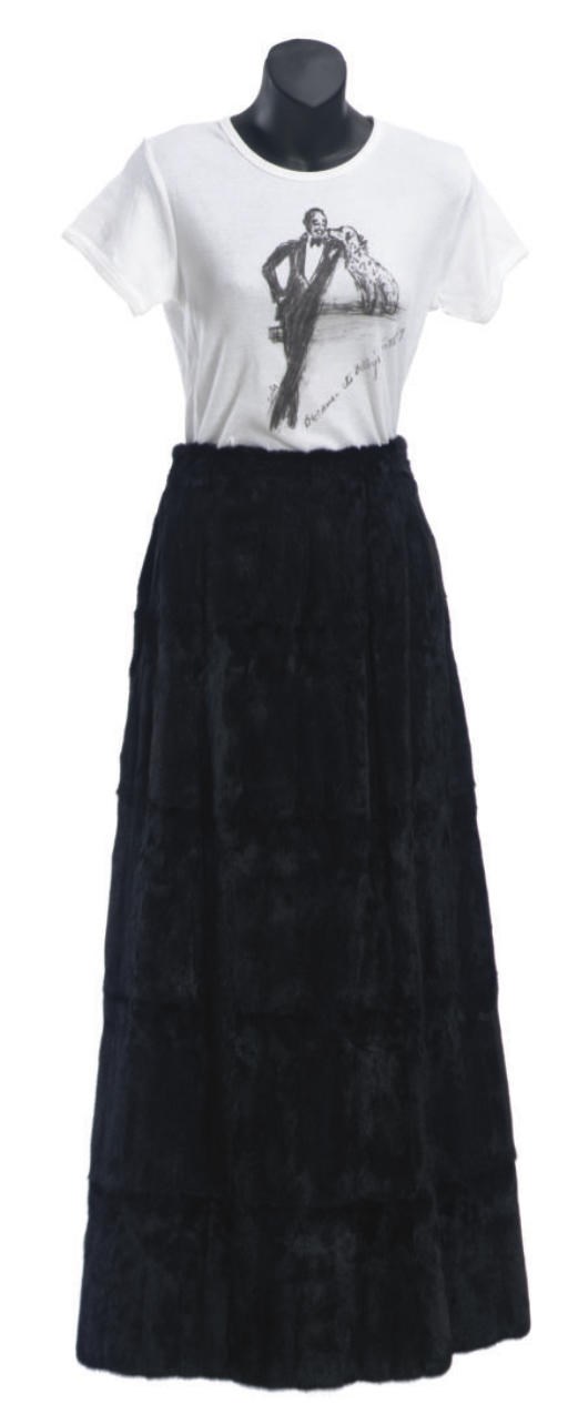 A FENDI ALTA MODA BLACK MINK FULL-LENGTH SKIRT,