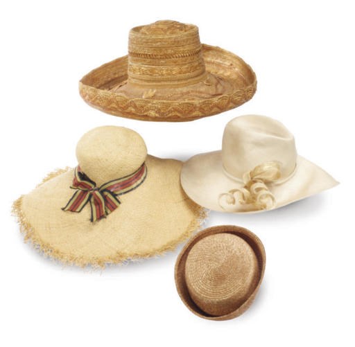 A GROUP OF FOUR HATS,