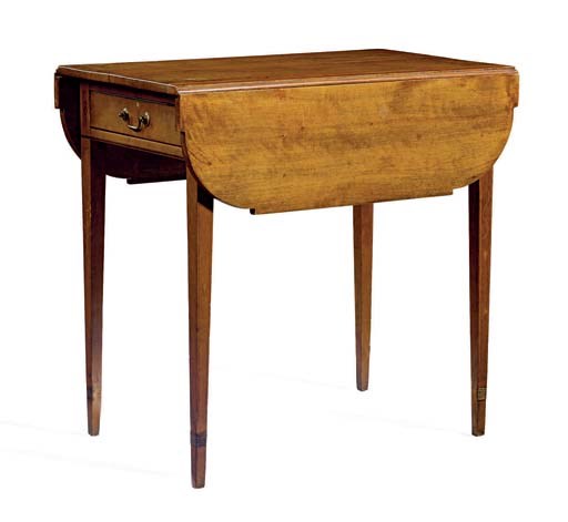 THE YOUNG FAMILY FEDERAL INLAID MAHOGANY PEMBROKE TABLE