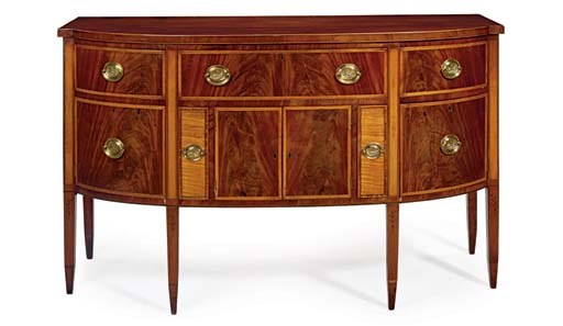A FEDERAL INLAID MAHOGANY SIDEBOARD
