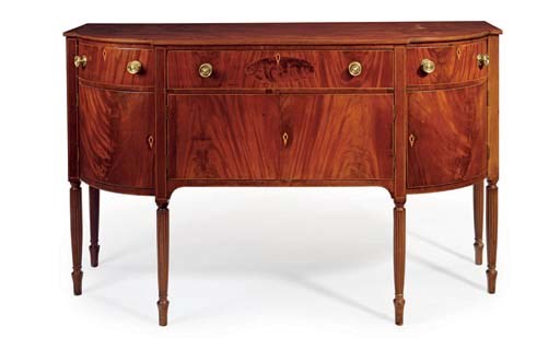 A FEDERAL INLAID MAHOGANY SIDEBOARD