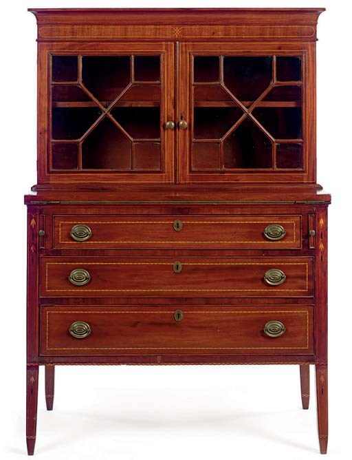A FEDERAL INLAID MAHOGANY LADY'S WRITING DESK