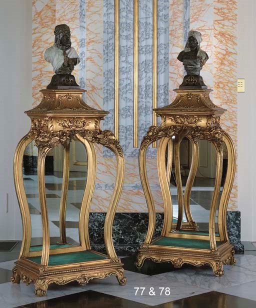 A PAIR OF FRENCH PAINTED WHITE-METAL BUSTS OF AN ORIENTALIST MAN AND WOMAN