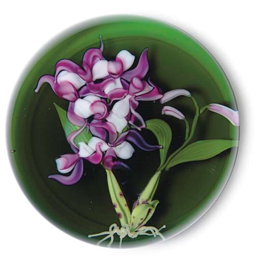 A PAUL STANKARD COLOR GROUND ORCHID WEIGHT