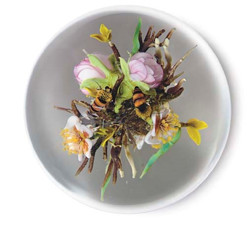 A PAUL STANKARD BOUQUET, BEE AND 'EARTH SPIRIT' WEIGHT