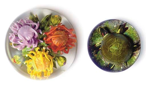 A RICK AYOTTE MAGNUM BOUQUET WEIGHT AND A RICK AYOTTE TURTLE WEIGHT