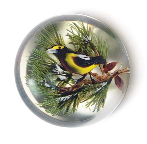A RICK AYOTTE BIRD AND BRANCH WEIGHT