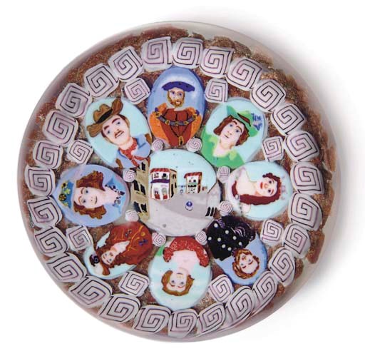A LOREN STUMP CONCENTRIC MURRINE PORTRAIT WEIGHT