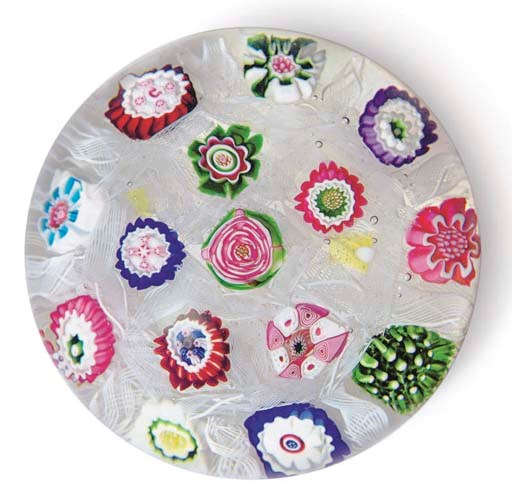 A CLICHY CHEQUERED MILLEFIORI WEIGHT