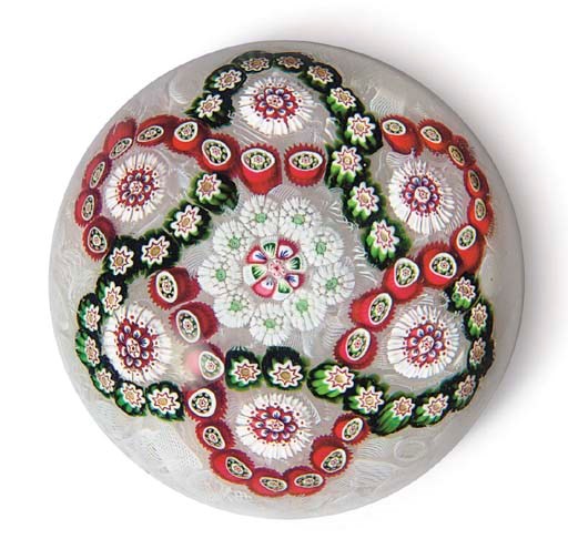 A BACCARAT PATTERNED MILLEFIORI WEIGHT