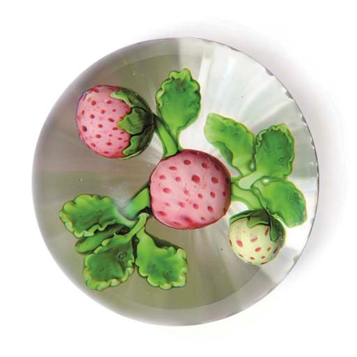 A BACCARAT STRAWBERRY WEIGHT
