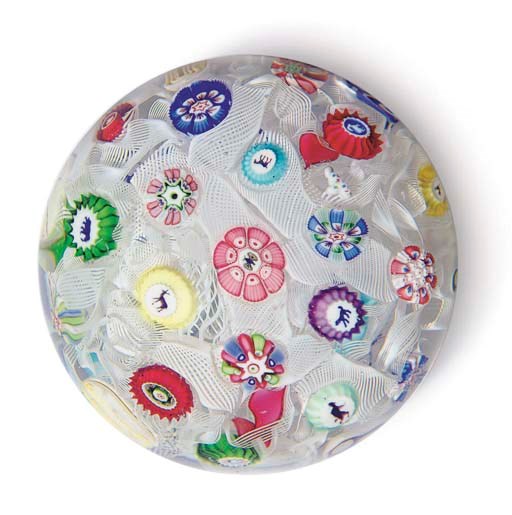 A BACCARAT DATED SCATTERED MILLEFIORI WEIGHT