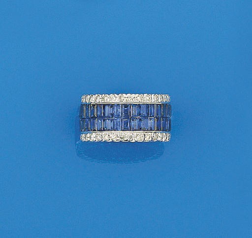 A sapphire and diamond ring