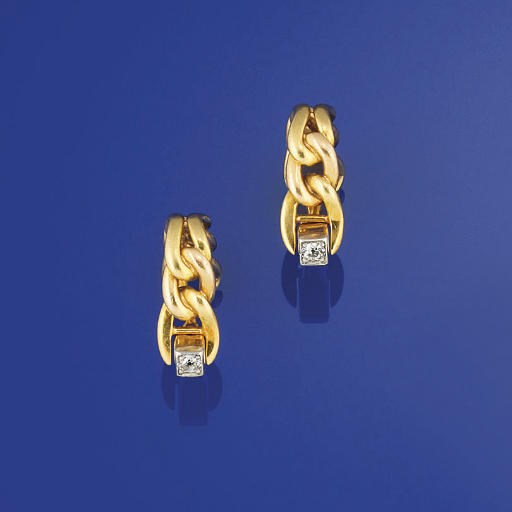 A pair of diamond set cufflinks, by Boucheron