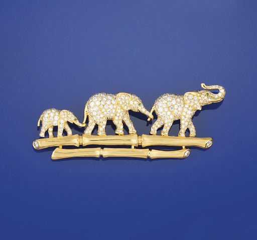 A DIAMOND NOVELTY BROOCH, BY CARTIER