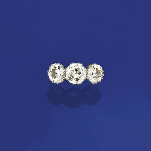 A diamond three stone ring