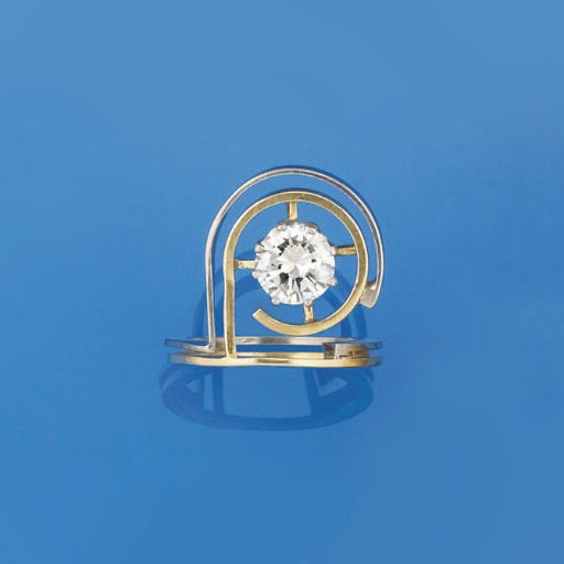 A diamond single stone ring by Raymond Semple
