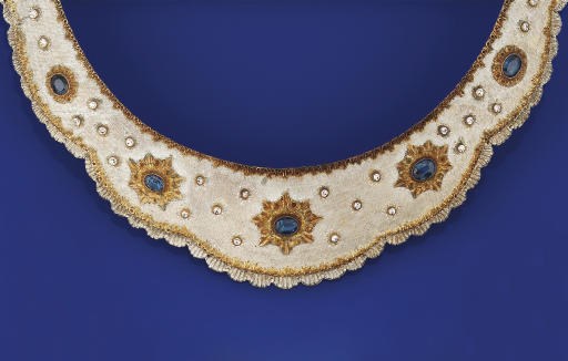 A sapphire and diamond bib necklace, by Buccellati