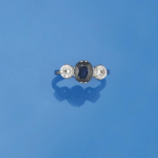 A sapphire and diamond ring