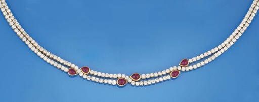A ruby and diamond necklace, by Van Cleef & Arpels