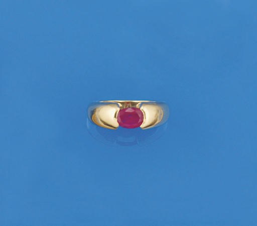 A ruby single stone ring