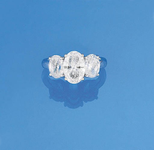 A diamond three stone ring