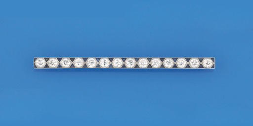 An early 20th century diamond and sapphire bar brooch, by Tiffany & Co.