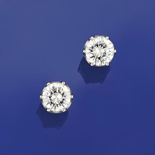 A pair of diamond ear studs