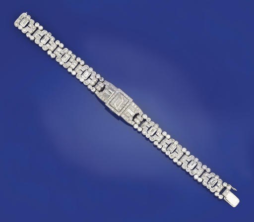 A lady's diamond bracelet watch