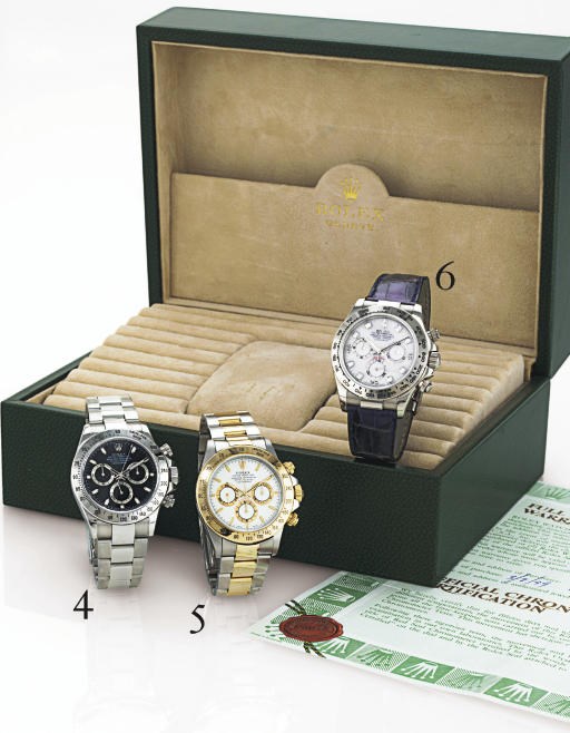ROLEX. A FINE STAINLESS STEEL AUTOMATIC CHRONOGRAPH WRISTWATCH WITH BRACELET