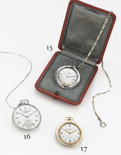 PATEK PHILIPPE. A RARE PLATINUM OPENFACE KEYLESS LEVER DRESS WATCH