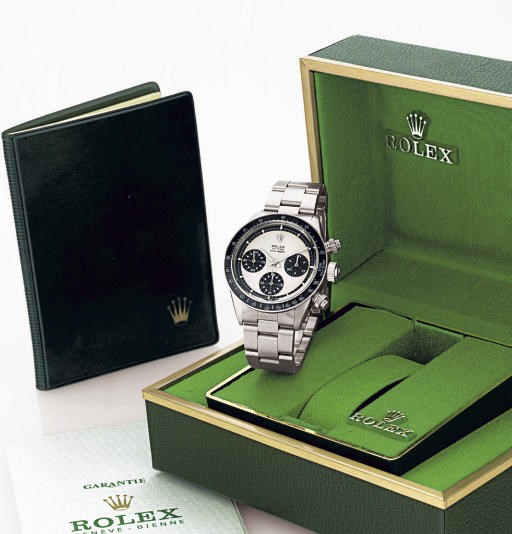 ROLEX. A FINE AND RARE STAINLESS STEEL CHRONOGRAPH WRISTWATCH WITH BRACELET, ORIGINAL BOX AND PAPERS