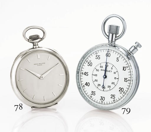BREGUET. A STAINLESS STEEL OPENFACE KEYLESS LEVER CHRONOGRAPH TIMER