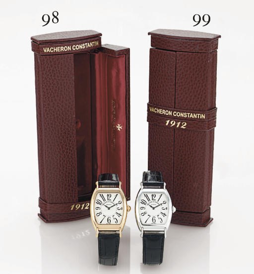 VACHERON CONSTANTIN.  A LIMITED EDITION 18K WHITE GOLD TONNEAU WRISTWATCH