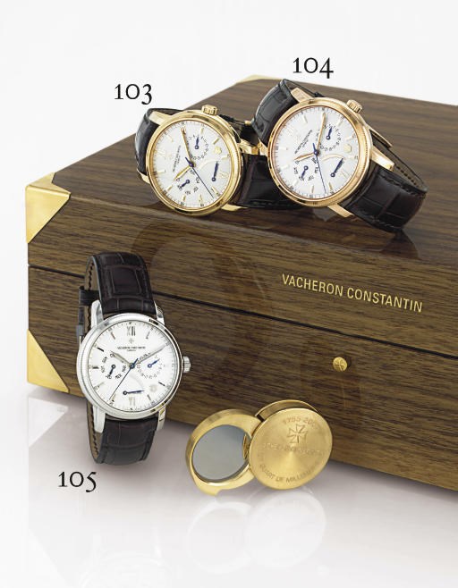 VACHERON CONSTANTIN. A FINE LIMITED EDITION 18K WHITE GOLD AUTOMATIC WRISTWATCH WITH DAY, DATE, POWER RESERVE AND CENTER SECONDS