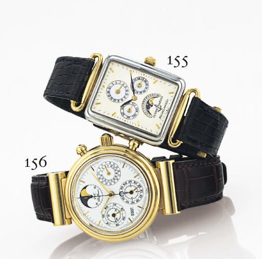 IWC. AN 18K GOLD AUTOMATIC PERPETUAL CALENDAR CHRONOGRAPH WRISTWATCH WITH MOON PHASES