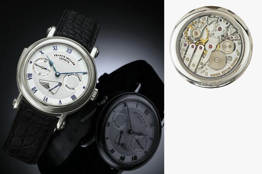 FRANCK MULLER. A RARE PLATINUM MINUTE REPEATING WRISTWATCH