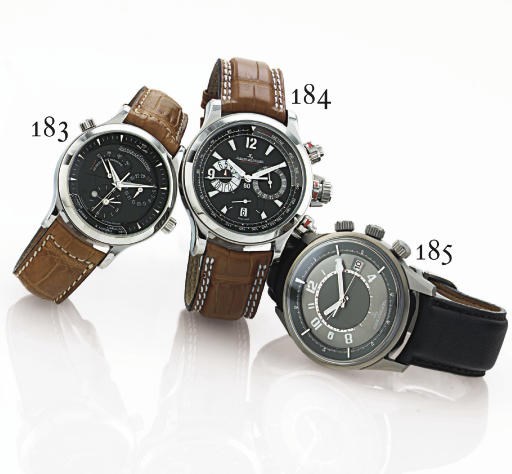 JAEGER-LECOULTRE. AN OVERSIZED STAINLESS STEEL AUTOMATIC CHRONOGRAPH WRISTWATCH WITH DATE