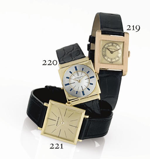 AUDEMARS PIGUET.  A RARE 18K PINK GOLD RECTANGULAR WRISTWATCH WITH TWO-TONE DIAL