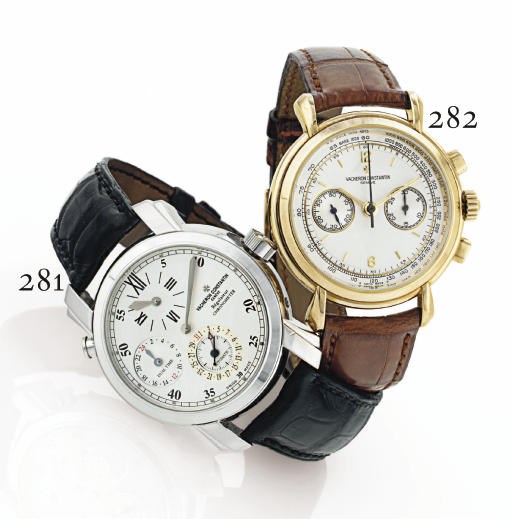 VACHERON CONSTANTIN.  AN 18K GOLD CHRONOGRAPH WRISTWATCH