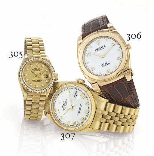 ROLEX. AN 18K PINK GOLD TONNEAU WRISTWATCH
