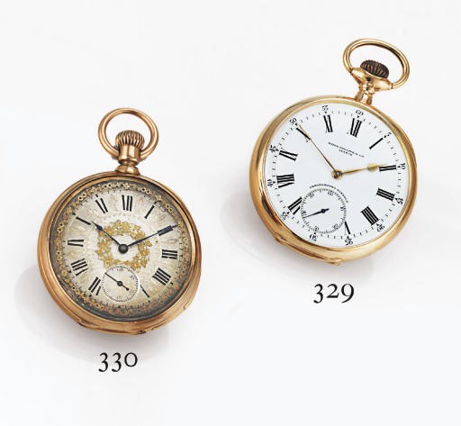 PATEK PHILLIPPE. AN 18K PINK GOLD OPENFACE KEYLESS LEVER POCKET WATCH