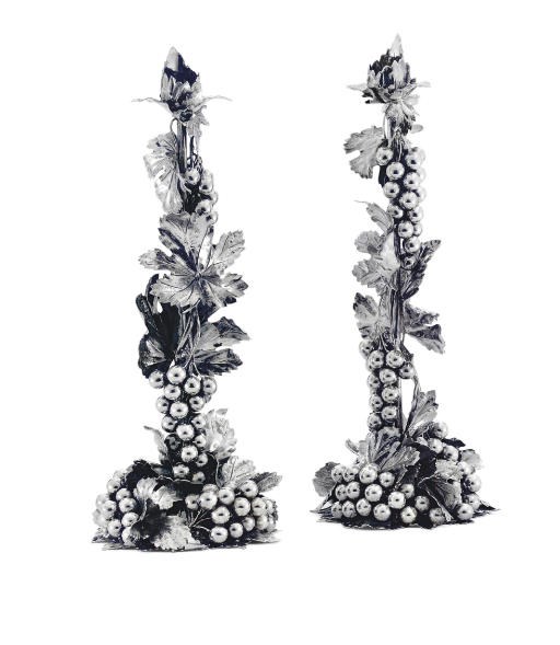 A PAIR OF SILVER CANDLESTICKS, BY BUCCELLATI