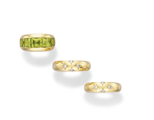 THREE GEM-SET RINGS