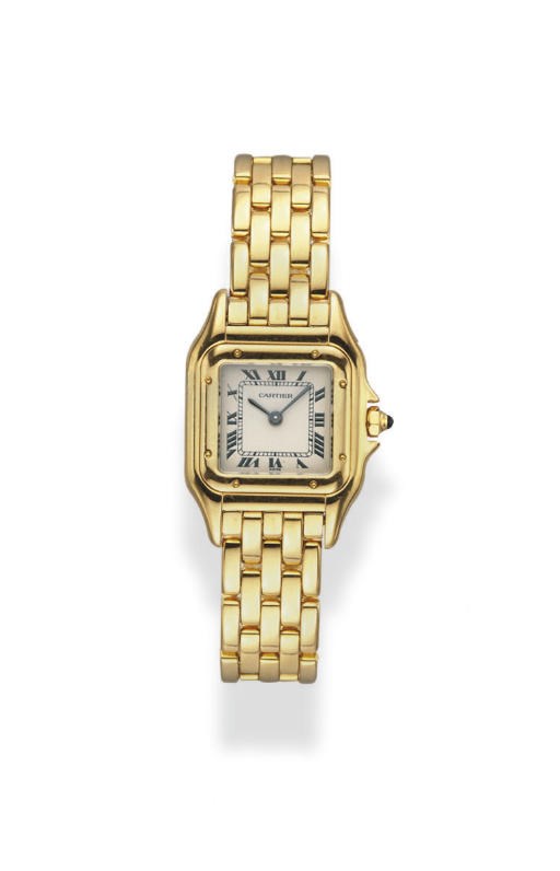 A GOLD "PANTHERE" WRISTWATCH, BY CARTIER