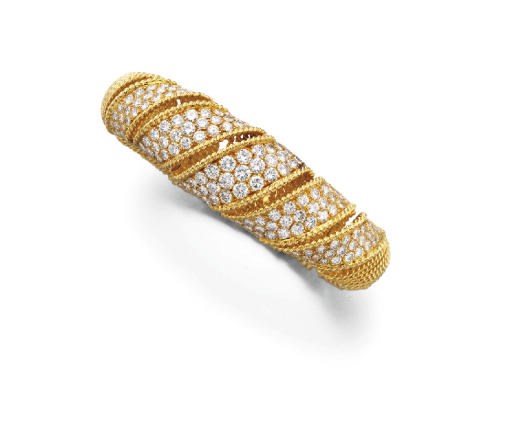 A DIAMOND AND GOLD BRACELET, BY TIFFANY & CO.