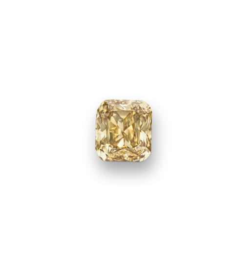 AN UNMOUNTED RECTANGULAR-CUT COLORED DIAMOND